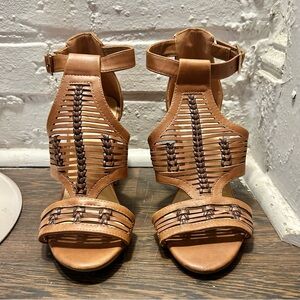 Multi Brown Strappy Boho Heels / Sandals